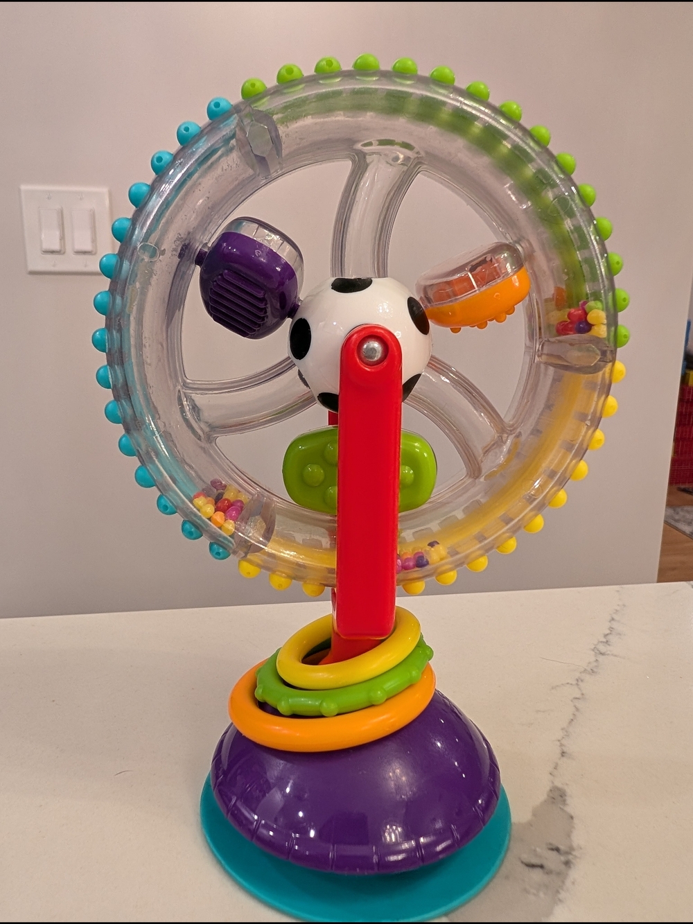 Sassy Toy Bundle Colorful Wonder Wheel Spinning Toy and Bumpy Ball Rattle Toy - Picture 3 of 14